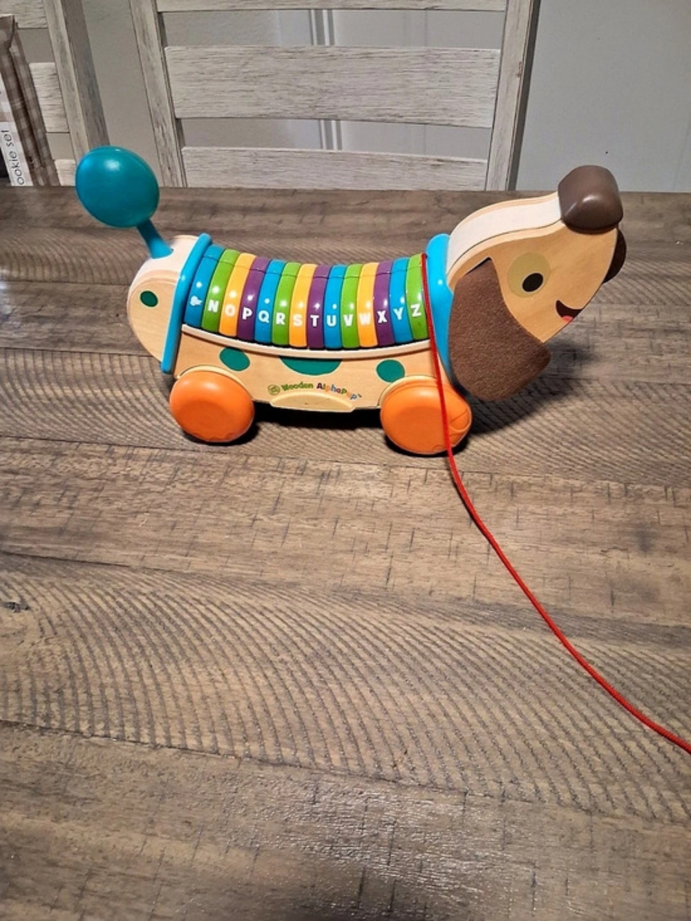 LeapFrog Wooden AlphaPup Alphabet Pull Toy Multicolor